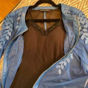 Beautiful Blue Faux Leather Jacket